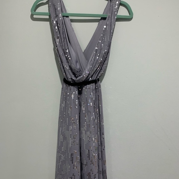 Express Silver Sequined Party Dress - Picture 4 of 5
